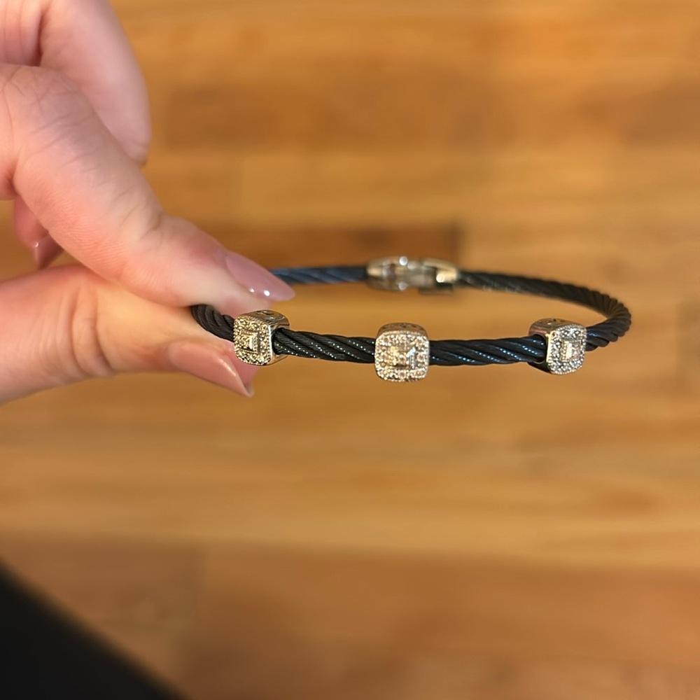 Alor Navy Cable Diamond Bracelet